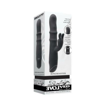 Evolved Ringmaster Rechargeable Dual Stim Vibe Silicone Black Evolved Ringmaster Rechargeable Dual Stim Vibe Silicone Black