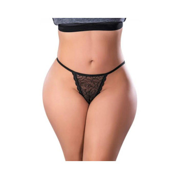 Magic Silk Soft Petals Lace Thong Black Queen Size Magic Silk Soft Petals Lace Thong Black Queen Size