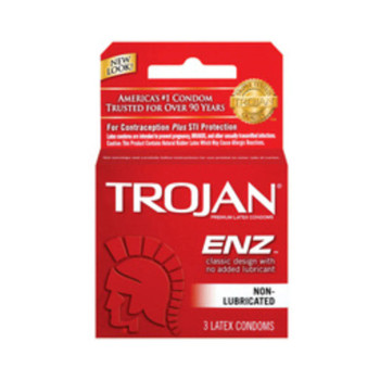 Trojan Enz Non-Lubricated Condoms - Box of 3 - 022600920502 Trojan Enz Non-Lubricated Condoms - Box of 3 - 022600920502