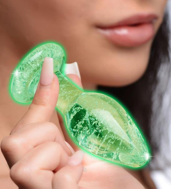 Glow-in-the-dark Glass Anal Plug - Medium Glow-in-the-dark Glass Anal Plug - Medium