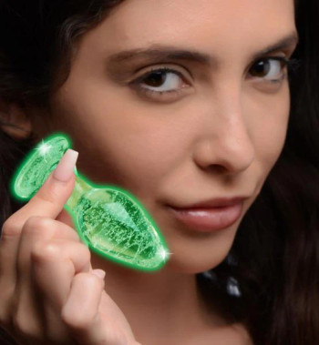 Glow-in-the-dark Glass Anal Plug - Small Glow-in-the-dark Glass Anal Plug - Small
