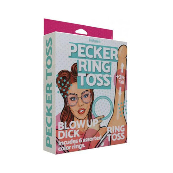 Inflatable Pecker Ring Toss - 3'. 6 Assorted Color Rings Included. Inflatable Pecker Ring Toss - 3'. 6 Assorted Color Rings Included.