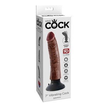 King Cock 7 Vibrating Cock - Brown King Cock 7 Vibrating Cock - Brown