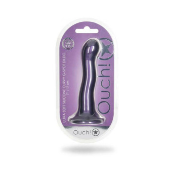 Shots Ouch! Ultra Soft Silicone 7 In. Curvy G-spot Dildo Metallic Purple Shots Ouch! Ultra Soft Silicone 7 In. Curvy G-spot Dildo Metallic Purple