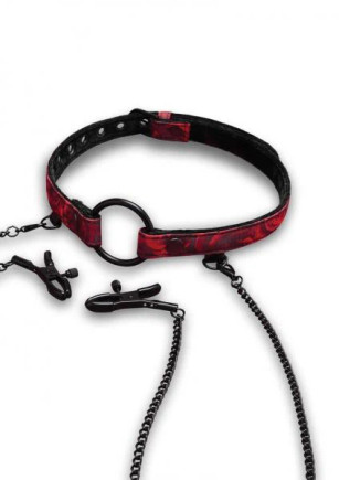 Rosegasm Open Mouth Gag W/ Nipple Clamps Rosegasm Open Mouth Gag W/ Nipple Clamps
