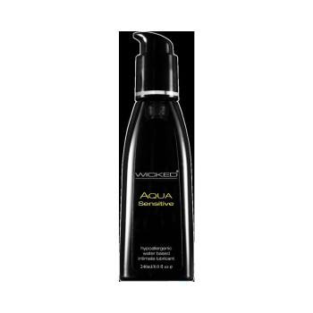Wicked Aqua Sensitive Waterbased Hypoallergenic Unscented Lube 8oz Wicked Aqua Sensitive Waterbased Hypoallergenic Unscented Lube 8oz
