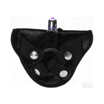 Tantus Velvet Vibrating Harness - Black Tantus Velvet Vibrating Harness - Black
