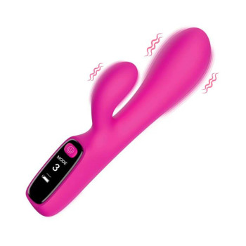 Silicone Rabbit Vibrator With Digital Display Silicone Rabbit Vibrator With Digital Display