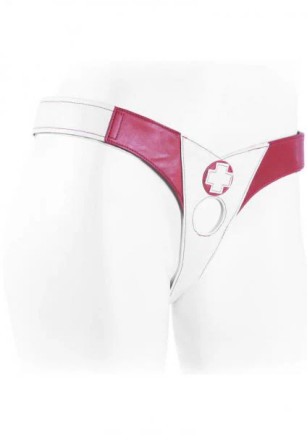 Connoisseur Nurse Single Strap Harness White And Red Connoisseur Nurse Single Strap Harness White And Red
