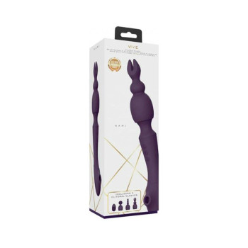 Vive - Nami Rechargeable Pulse-wave Double-ended Silicone Wand With Interchangeable Sleeves - Purple Vive - Nami Rechargeable Pulse-wave Double-ended Silicone Wand With Interchangeable Sleeves - Purple