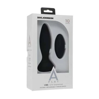 A Play Rechargeable Silicone Experienced Anal Plug w/Remote - Black