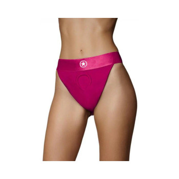 Ouch! Vibrating Strap-on Panty Harness With Open Pink Black Xs/s