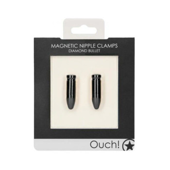 Ouch Magnetic Nipple Clamps - Diamond Bullet - Black Ouch Magnetic Nipple Clamps - Diamond Bullet - Black