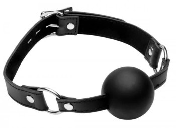 Strict XL 2 Inches Silicone Ball Gag Black O/S Strict XL 2 Inches Silicone Ball Gag Black O/S