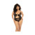 Floral Lace & Mesh Underwire Teddy W/keyhole Details Black 3x/4x