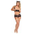 Bra & Split Crotch Short & Cat Ears Black Large