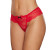 Allure Babe-a-licious Wide Lace Band Thong with Black Lace Up On Back Red O/S