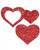 Pastease Glitter Peek A Boob Hearts Pasties Red - 036663319654