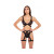 Rene Rofe Straps & Garters Bra Set Black M/l