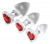 Red Heart Gem Glass Anal Plug Set Red Heart Gem Glass Anal Plug Set