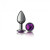 Cheeky Charms Round Purple Medium Gunmetal Butt Plug
