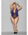 Euphoria Halter Lace & Mesh Teddy W/wrist Restraints Purple/black Qn