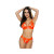 Magic Silk Strap Tease Bra & Crotchless Panty Set Orange L/xl