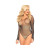 Crystalized Long Sleeved Fishnet Thong Back Bodysuit With Snap Crotch. Black O/s