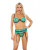 Sheer Lace Underwire Bra, Garter Belt & Panty Green Sm