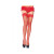 Stay Up Lycra Fishnet Lace Top Thigh Highs Red O/S