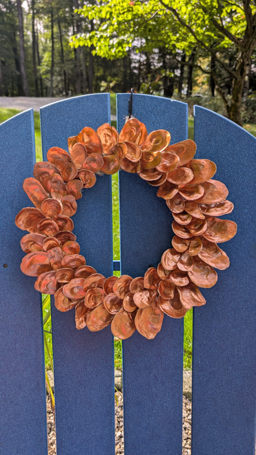 Sunset Oyster Shell wreath full view