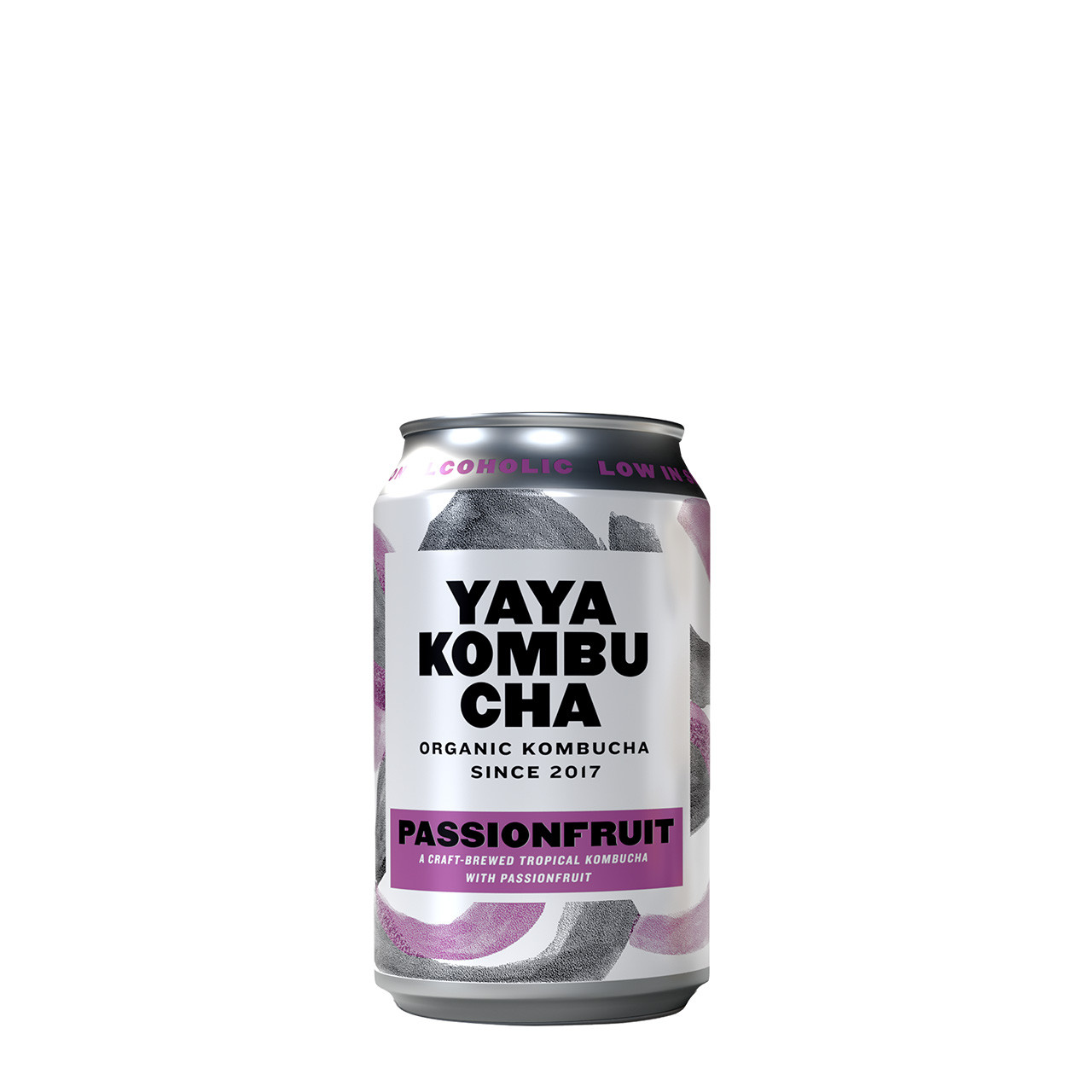 YAYA Passionfruit bio. Is het craft soda bier van YAYA Kambocha met passievrucht smaak.