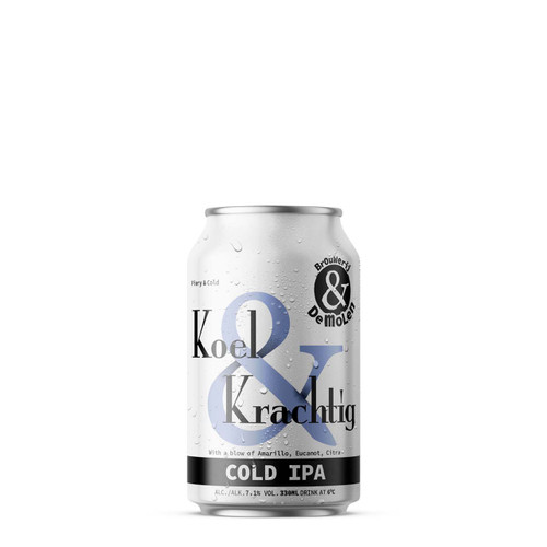 De Molen Koel & Krachtig blik 33cl. is het IPA bier van Brouwerij de Molen met 7.1% alcohol.