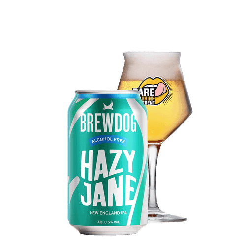 BrewDog Hazy Jane Alcohol Free blik 33cl. Is alcoholarme IPA bier van Brewdog met 0.5% alcohol