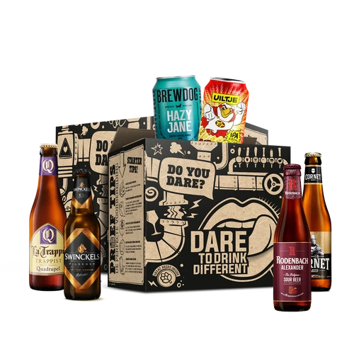 Cadeaupakket inclusief 6 bieren.