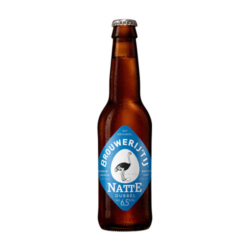 IJ Natte fles 33cl. Is het dubbel/bruin bier van Brouwerij 't IJ met een alcoholpercentage van 6.5%.