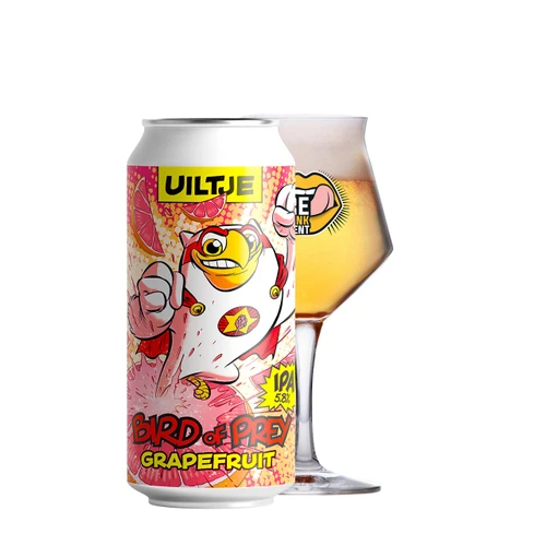 Uiltje Bird of Prey Grapefruit blik 44cl met een alcoholpercentage van 5.8%