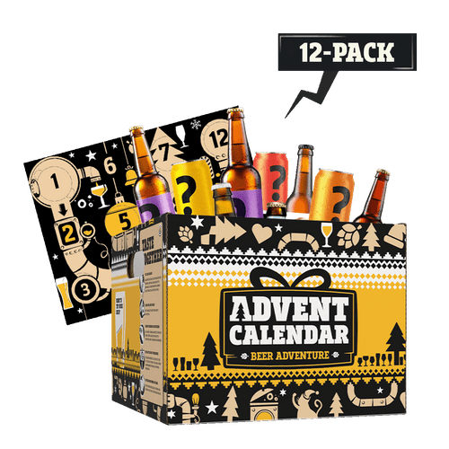 Bier adventskalender 2025 met 12 vakjes bij Dare to Drink Different. 12 ultieme bieren, iedere dag een smaakvolle verrassing.