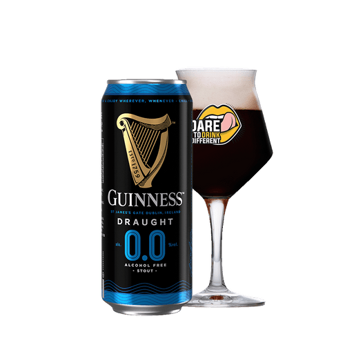 Guinness 0.0 blik 44cl. is het alcoholvrije stout bier van Guinness