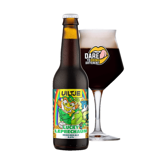 Uiltje Lucky Leprechaun Irish Red Ale  fles 33cl. Is het Irish Red bier van Uiltje met 8.0% alcohol