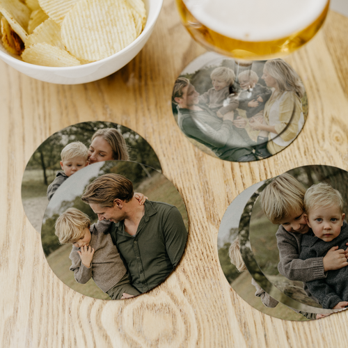 Bierviltjes set met foto rond - personaliseerbaar