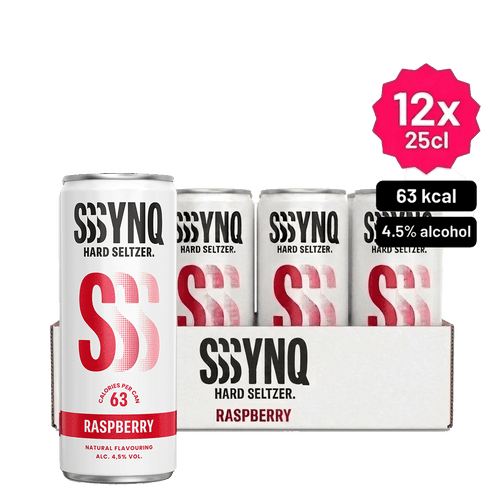 SYNQ Hard Seltzer Raspberry blik 25cl - 12-pack