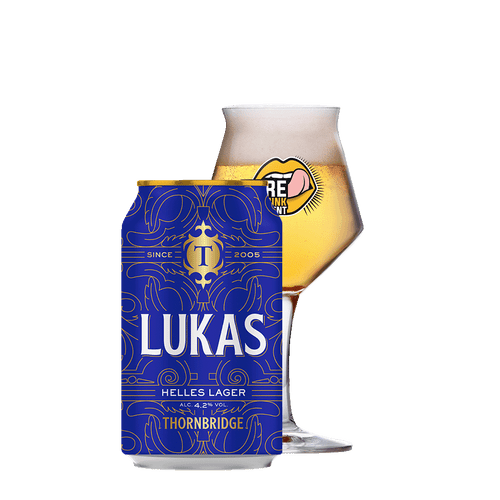 Thornbridge Lukas blik 33cl  is een lager bier van Thornbridge met 4.2% alcoholpercentage
