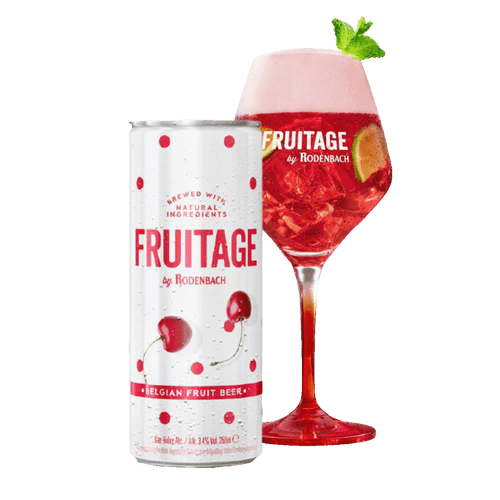 Fruitage by Rodenbach blik 25cl. Is het fruitbier van Rodenbach met 3.4% alcohol