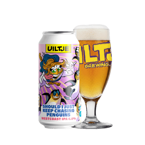 Uiltje Should I Just Keep Chasing Penguins blik 44cl met Uiltje glas