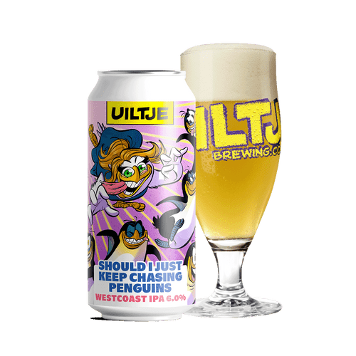 Uiltje Should I Just Keep Chasing Penguins blik 44cl met Uiltje glas