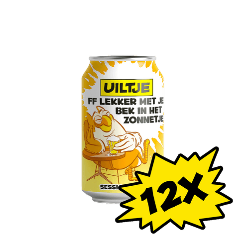 12x Uiltje FF lekker met je bek in het Zonnetje blik 33cl- Multipack