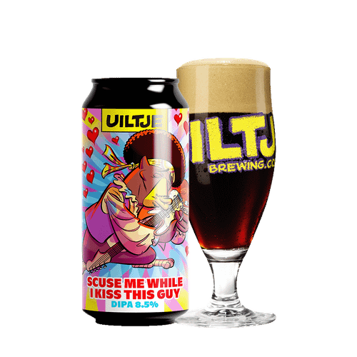 Uiltje Scuse me while I Kiss this Guy blik 44cl + Uiltje bierglas