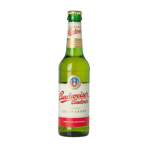 Budweiser Budvar Pils fles 33cl. Is het pilsner bier van Budvar met 5.2% alcohol