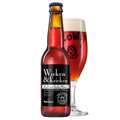 De Molen Wieken & Krieken. Is het barley wine bier van brouwerij de Molen met een alcoholpercentage van 9.2%